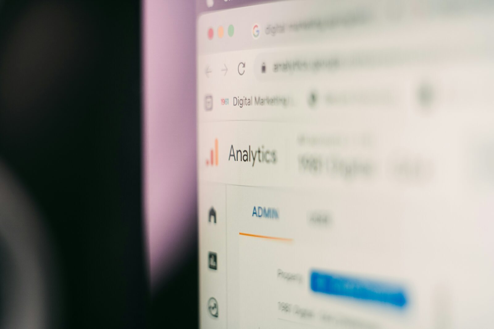 A computer screen showing an admin dashboard