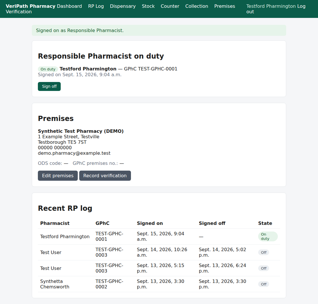 VeriPath Pharmacy — a pharmacist on duty
